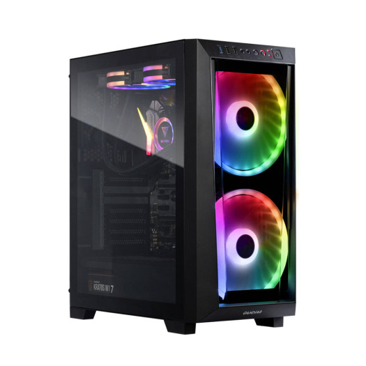 Gamdias APOLLO M2 ELITE MID Tower PC Case, Asymmetry Mesh Design, 2 Built-in 200mm ARGB Fans, Seamless Tempered Glass Window, Magnetic Dust Filter, 280mm Radiator Support, Black | GD-APOLLO-M1-ELITE